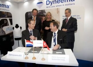 The Letter of Intent was signed by Dirk Louwers, marketing manager Life Protection, EMEA, DSM Dyneema, Bastiaan de Koning, director sales, EMEA, DSM Dyneema, Nail Kurt, general manager and CEO, FNSS, and Reed McPeak, assistant general manager, FNSS. It was signed in the presence of The Netherlands Minister of Defence, Jeanine Hennis-Plasschaert, at the DSM Dyneema booth #284A in Hall 2.