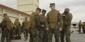 Marines wearing body armor