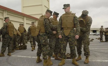 Marines wearing body armor