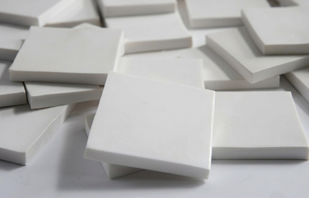 These 95% alumina tiles from Stanford Advanced Materials are white – but slightly off relative to the background